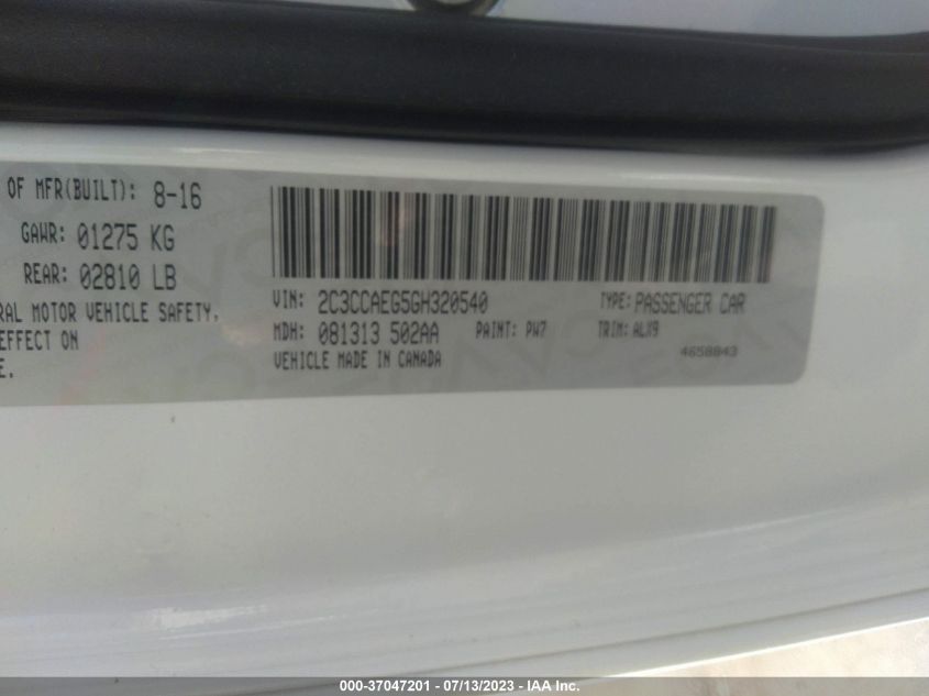 2016 CHRYSLER 300 300C - 2C3CCAEG5GH320540