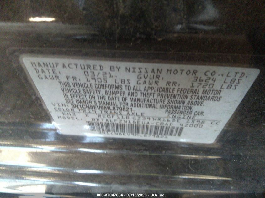 2021 NISSAN VERSA SV - 3N1CN8EV9ML879821