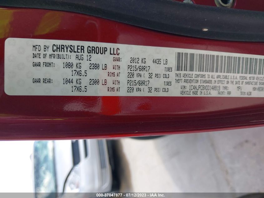 2013 JEEP PATRIOT LIMITED - 1C4NJPCBXDD140919