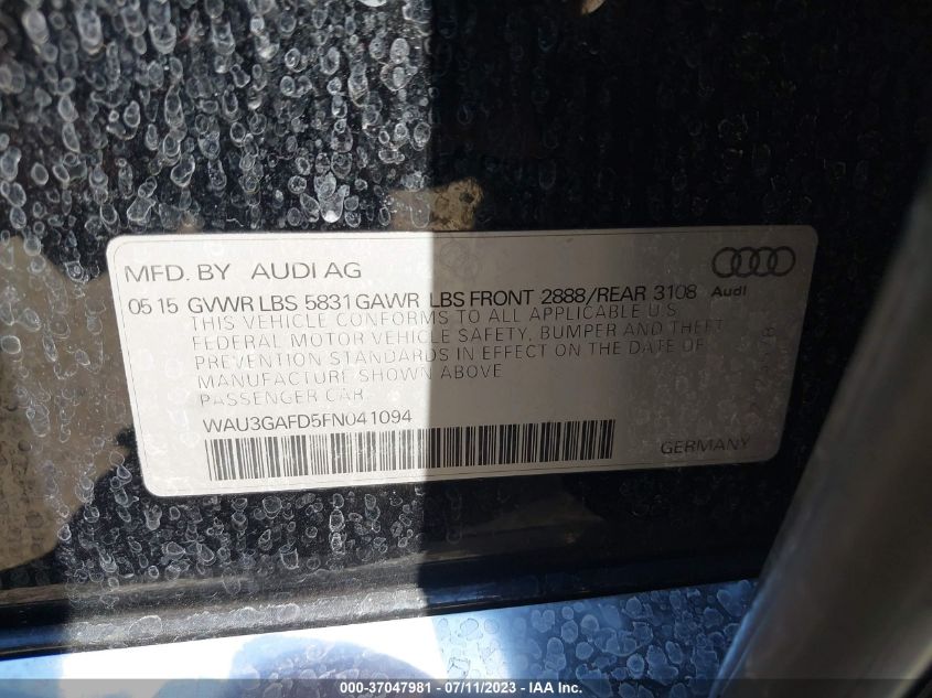 2015 AUDI A8 L 3.0T - WAU3GAFD5FN041094