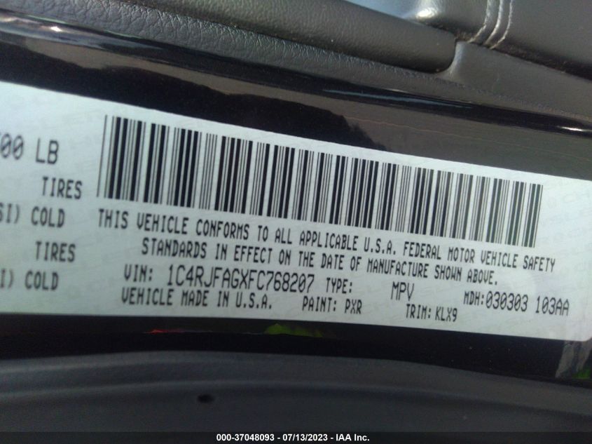 2015 JEEP GRAND CHEROKEE ALTITUDE - 1C4RJFAGXFC768207