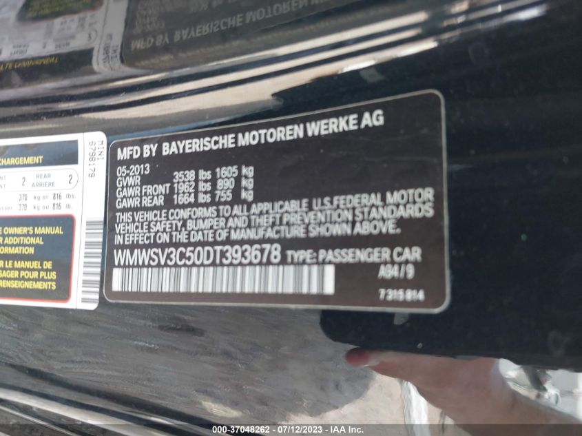 2013 MINI COOPER HARDTOP S - WMWSV3C50DT393678