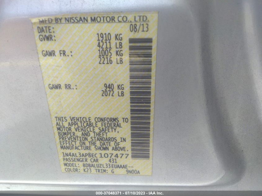 2014 NISSAN ALTIMA 2.5 SV - 1N4AL3AP8EC107477