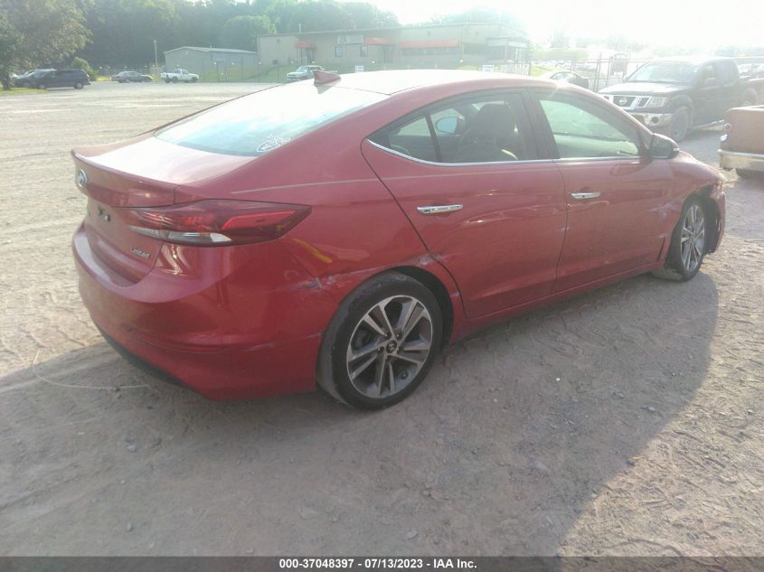 2017 HYUNDAI ELANTRA LIMITED - 5NPD84LF1HH043911