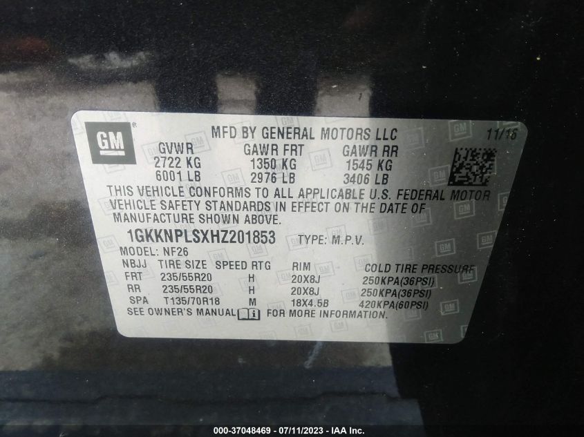 2017 GMC ACADIA DENALI - 1GKKNPLSXHZ201853