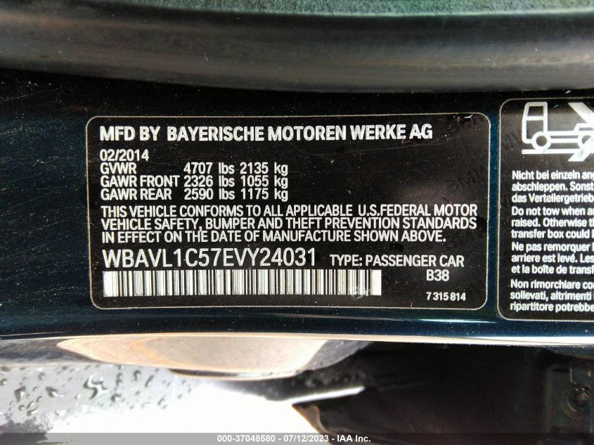 2014 BMW X1 XDRIVE28I - WBAVL1C57EVY24031