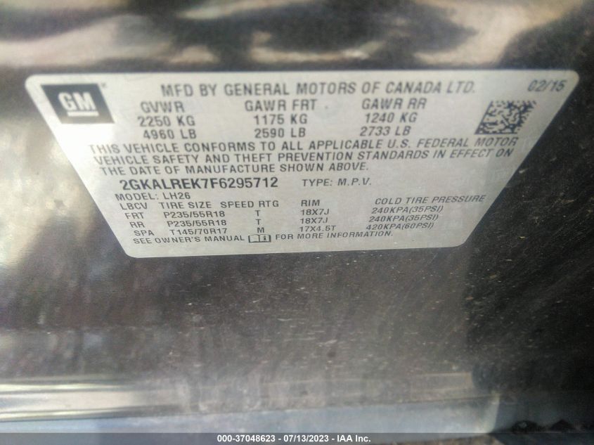 2015 GMC TERRAIN SLE - 2GKALREK7F6295712