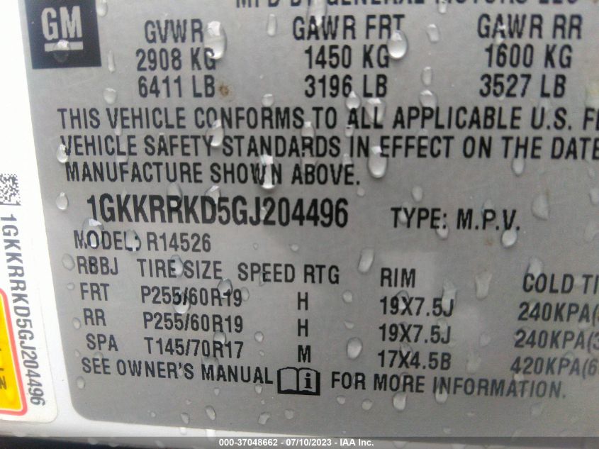 2016 GMC ACADIA SLT - 1GKKRRKD5GJ204496