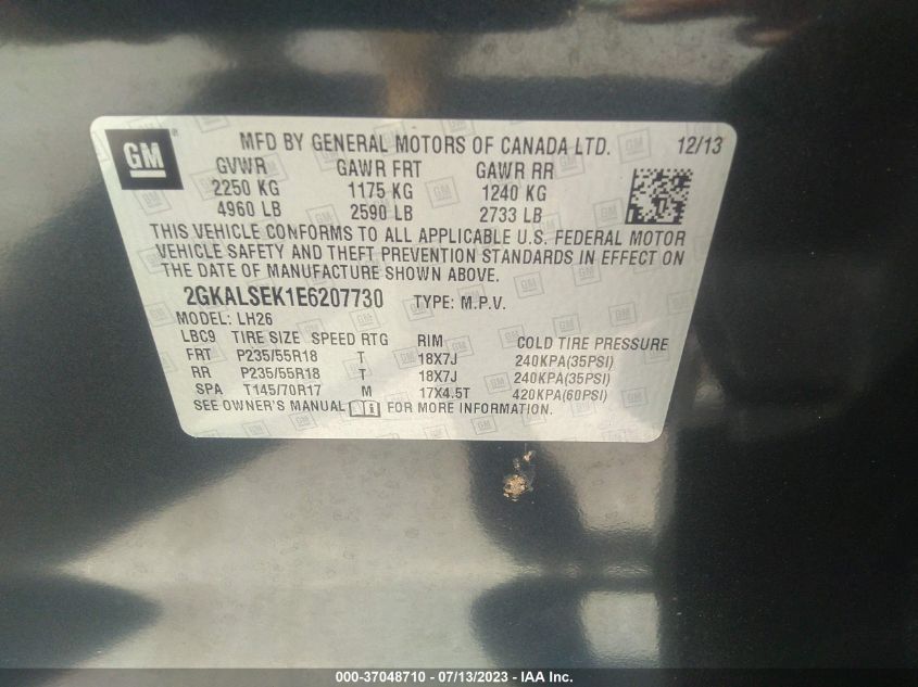 2014 GMC TERRAIN SLT - 2GKALSEK1E6207730
