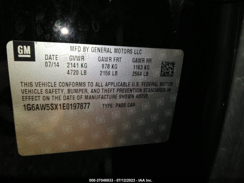 2014 CADILLAC CTS SEDAN AWD - 1G6AW5SX1E0197877