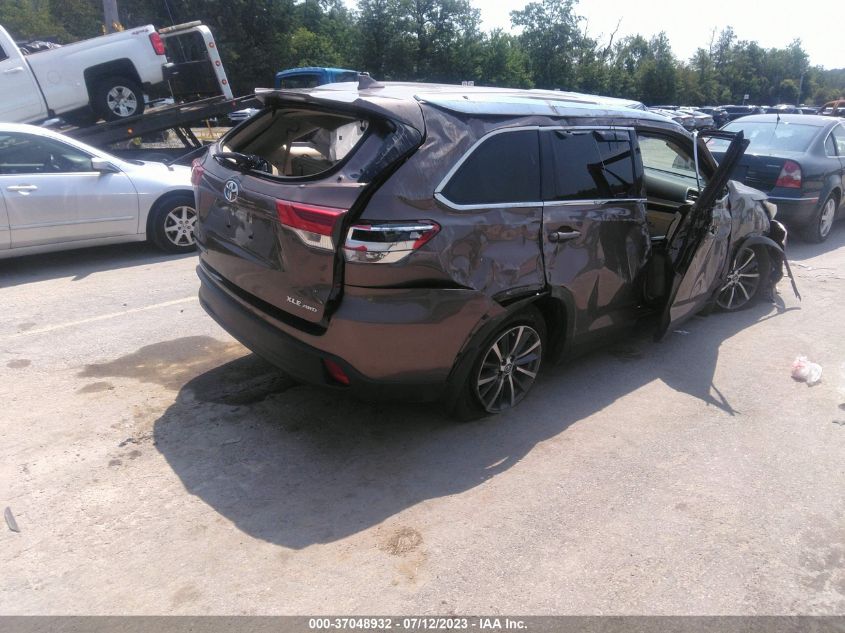 2019 TOYOTA HIGHLANDER SE/XLE - 5TDJZRFH5KS996570