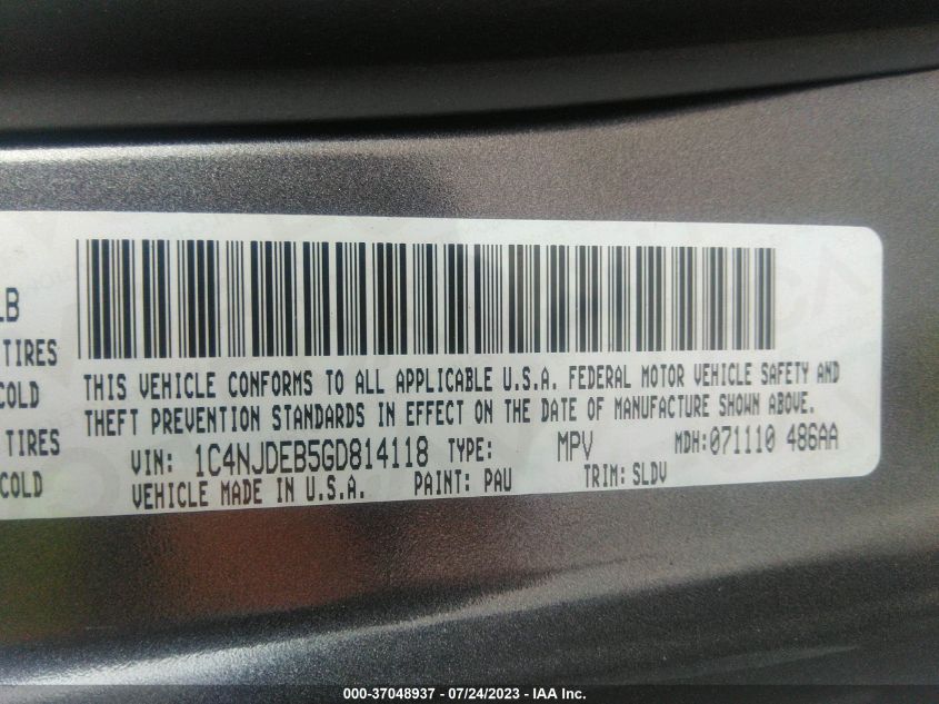 2016 JEEP COMPASS HIGH ALTITUDE EDITION - 1C4NJDEB5GD814118