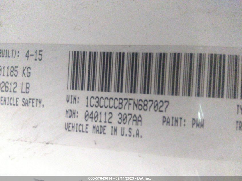 2015 CHRYSLER 200 C - 1C3CCCCB7FN687027