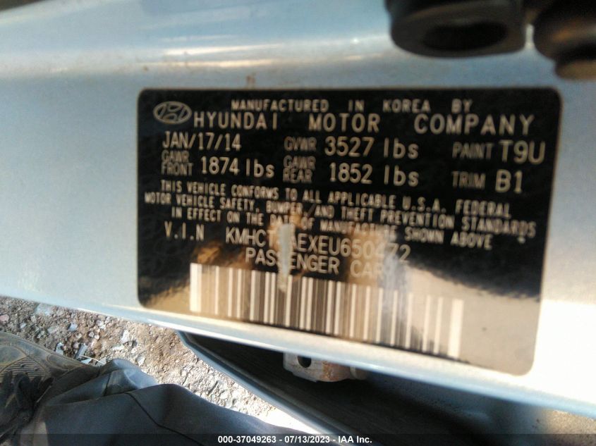 2014 HYUNDAI ACCENT GLS - KMHCT4AEXEU650472