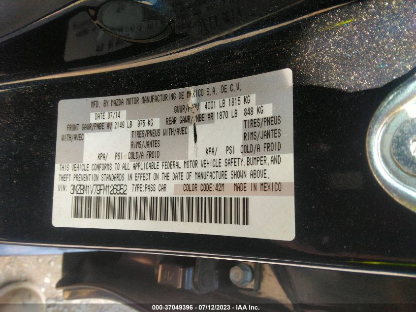 2015 MAZDA MAZDA3 I TOURING - 3MZBM1V79FM126952