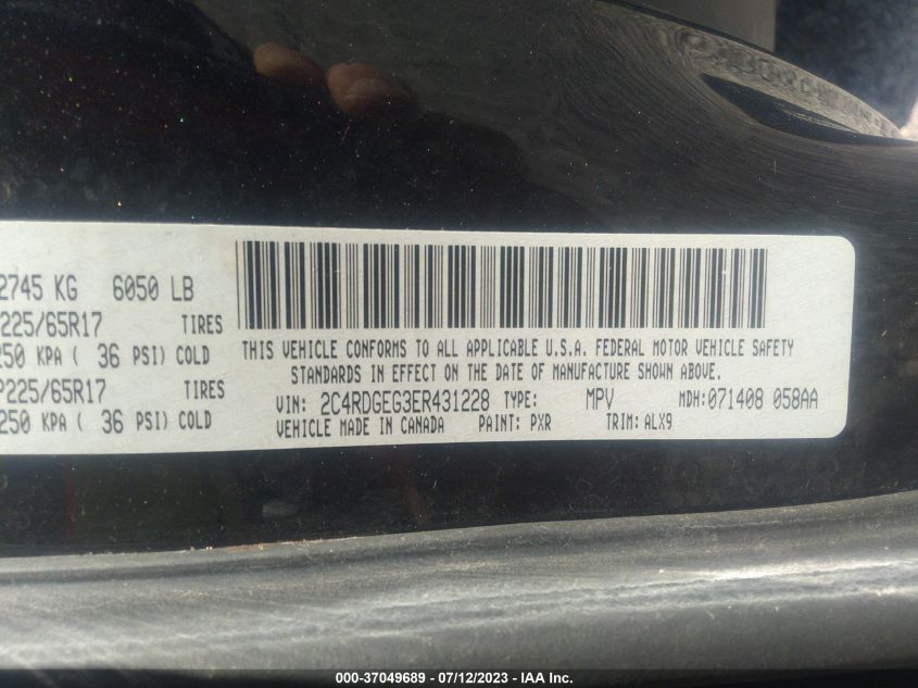 2014 DODGE GRAND CARAVAN R/T - 2C4RDGEG3ER431228
