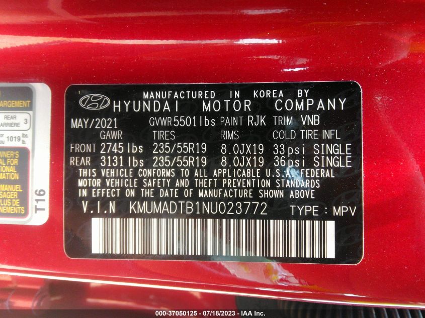 2022 GENESIS GV70 2.5T KMUMADTB1NU023772