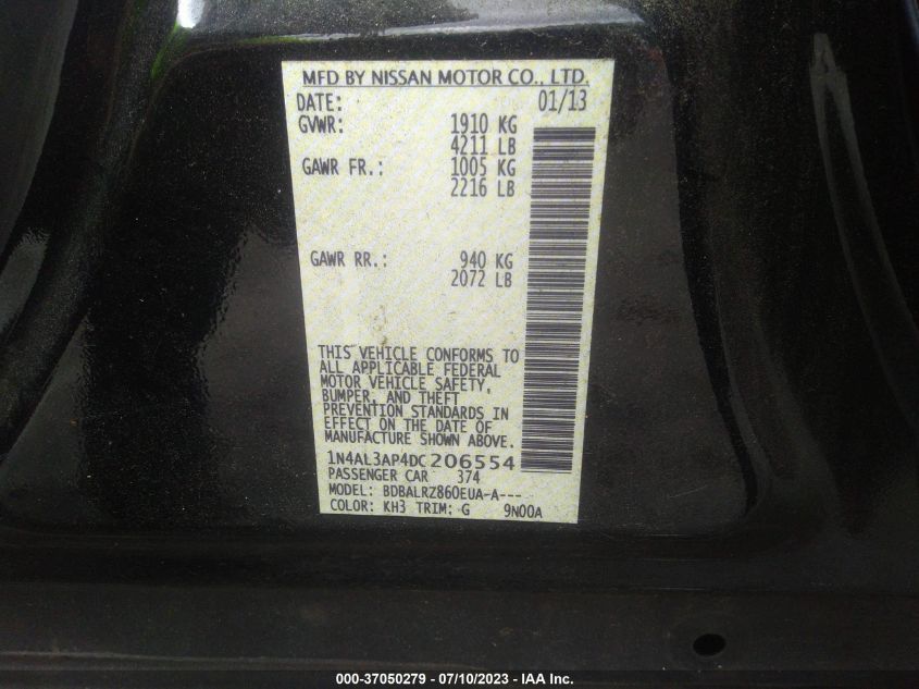 2013 NISSAN ALTIMA 2.5 S - 1N4AL3AP4DC206554