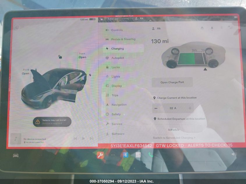 2020 TESLA MODEL 3 STANDARD RANGE - 5YJ3E1EAXLF634542