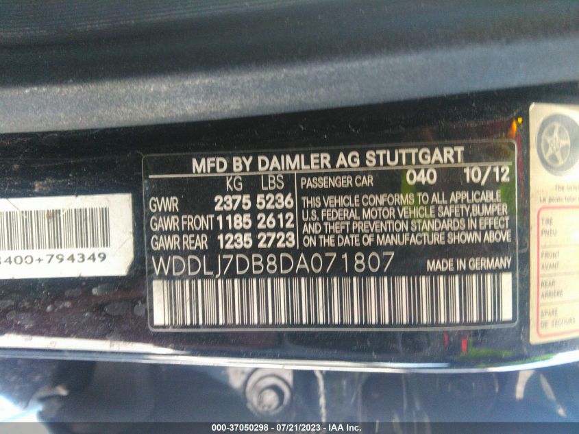 2013 MERCEDES-BENZ CLS-CLASS CLS 550 WDDLJ7DB8DA071807