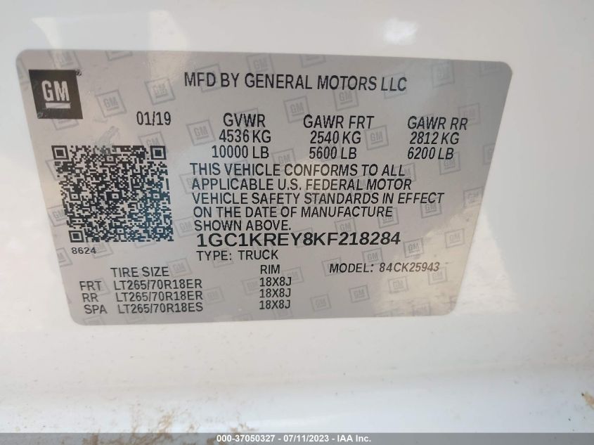 2019 CHEVROLET SILVERADO 2500HD WORK TRUCK - 1GC1KREY8KF218284
