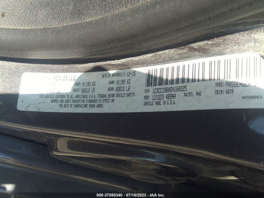 2016 CHRYSLER 200 LIMITED - 1C3CCCAB0GN160225