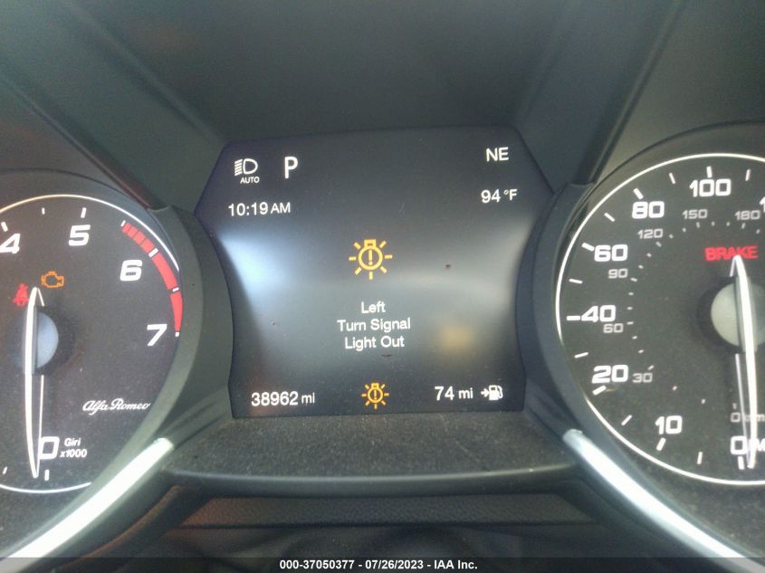 VIN ZARFANBN2K7620815 2019 ALFA ROMEO GIULIA TI
