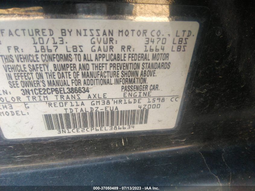 2014 NISSAN VERSA NOTE SV - 3N1CE2CP6EL386634