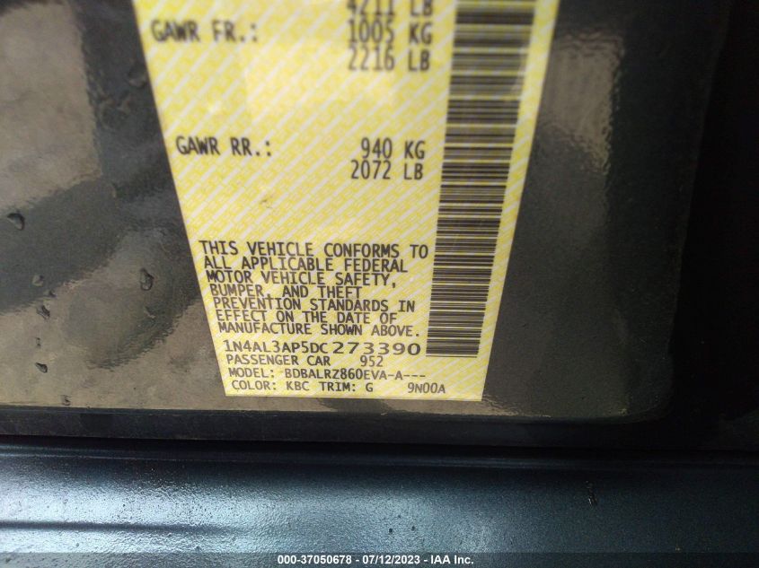 2013 NISSAN ALTIMA 2.5 S - 1N4AL3AP5DC273390