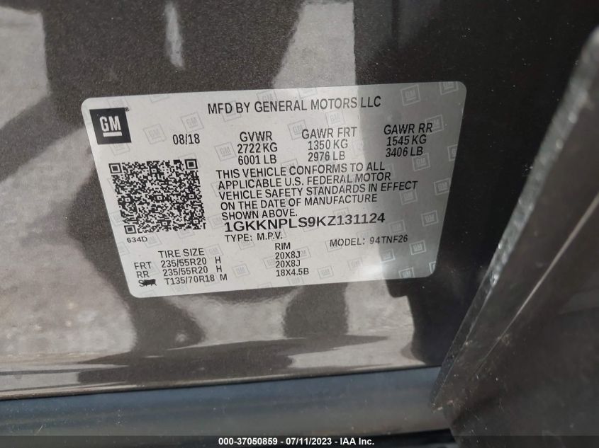 2019 GMC ACADIA DENALI - 1GKKNPLS9KZ131124