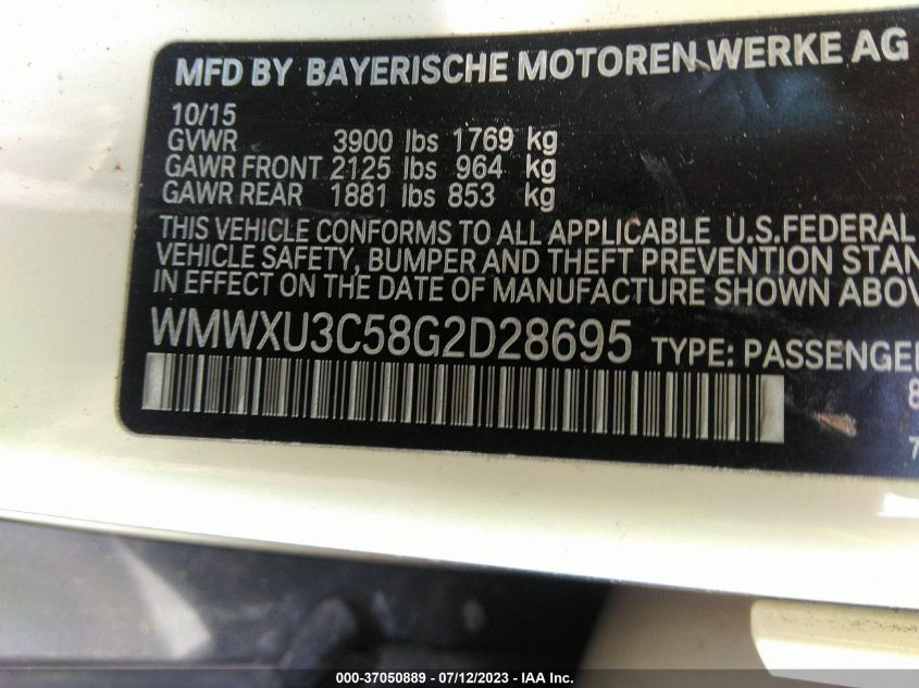 2016 MINI COOPER HARDTOP 4 DOOR S - WMWXU3C58G2D28695