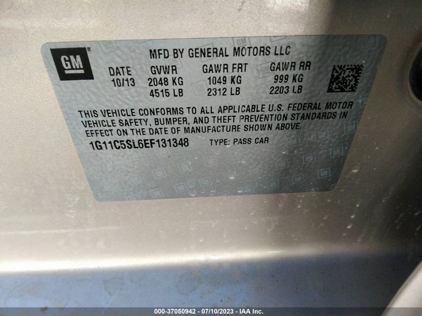 2014 CHEVROLET MALIBU LT - 1G11C5SL6EF131348