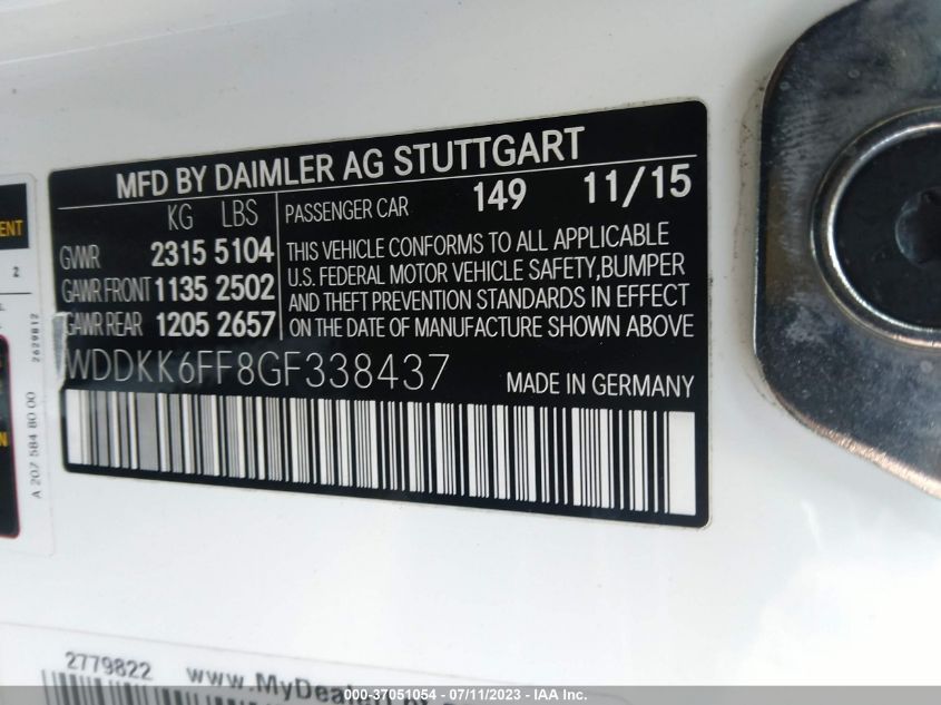 2016 MERCEDES-BENZ E-CLASS E 400 - WDDKK6FF8GF338437