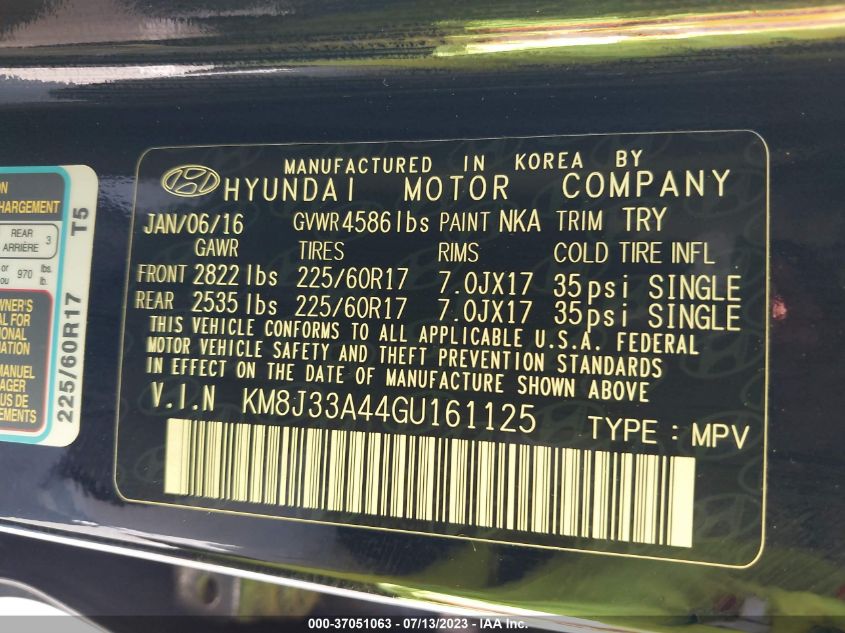 2016 HYUNDAI TUCSON SE - KM8J33A44GU161125