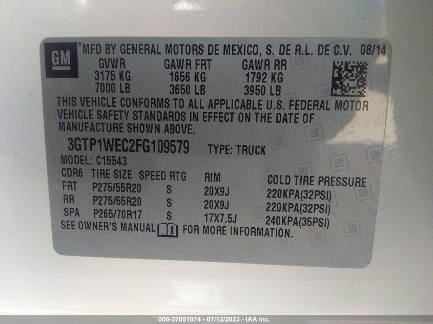 2015 GMC SIERRA 1500 DENALI - 3GTP1WEC2FG109579