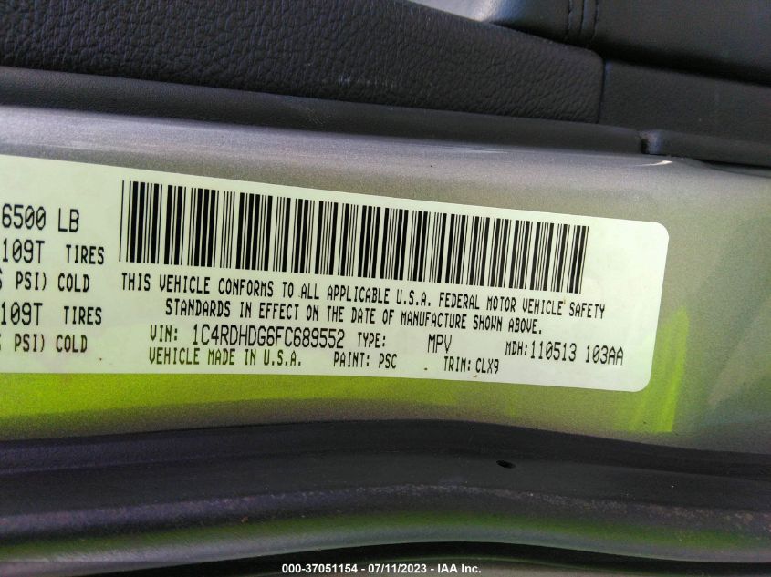 2015 DODGE DURANGO LIMITED - 1C4RDHDG6FC689552