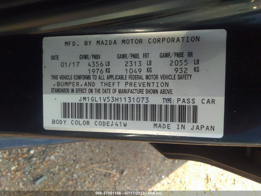 2017 MAZDA MAZDA6 TOURING - JM1GL1V53H1131073