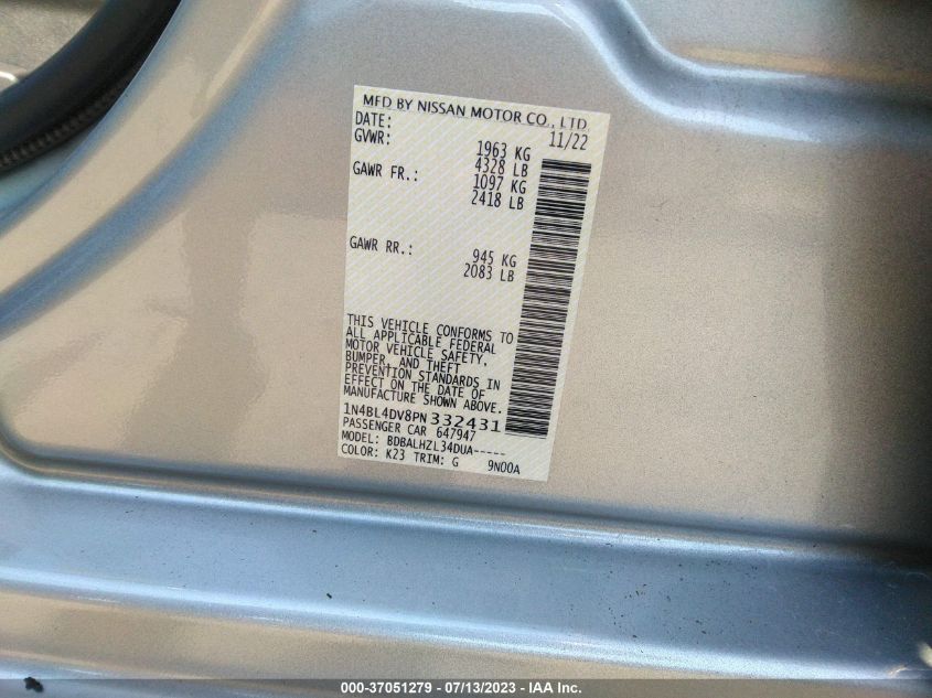 2023 NISSAN ALTIMA 2.5 SV - 1N4BL4DV8PN332431