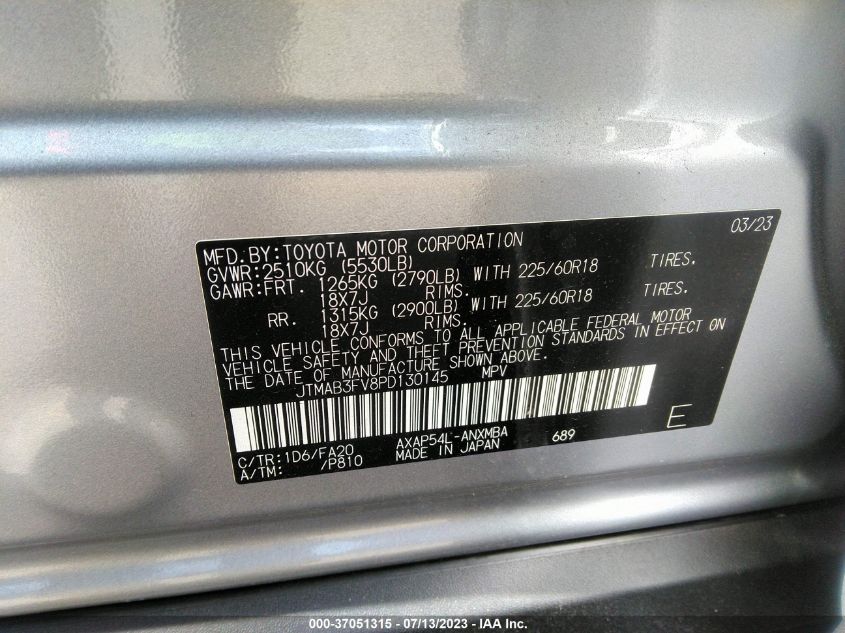 2023 TOYOTA RAV4 PRIME SE JTMAB3FV8PD130145