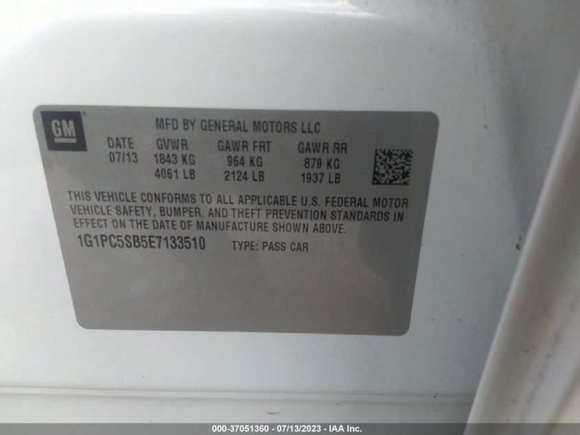2014 CHEVROLET CRUZE 1LT - 1G1PC5SB5E7133510