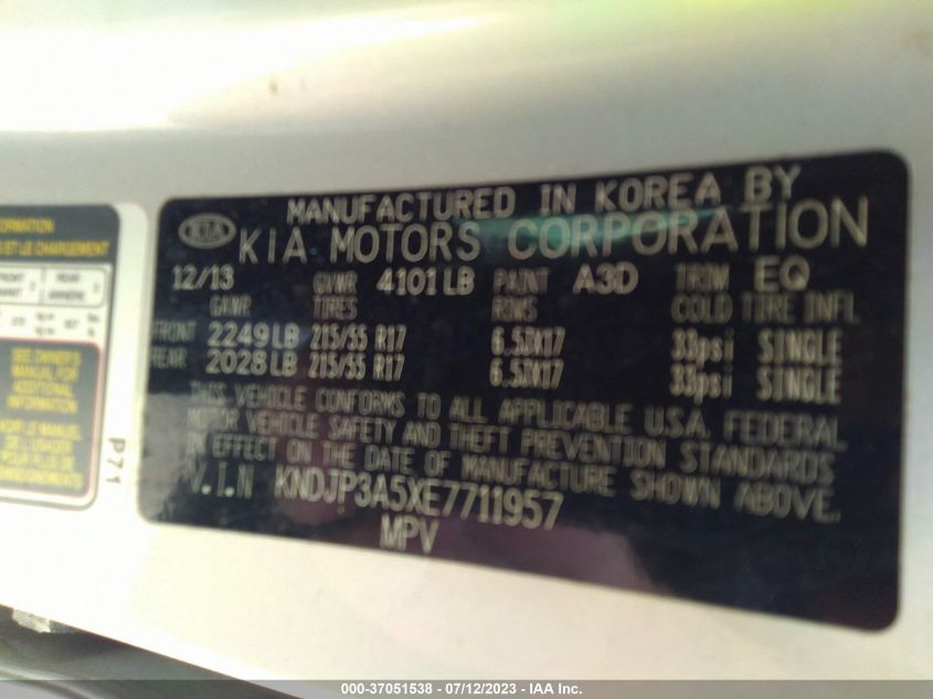 2014 KIA SOUL + - KNDJP3A5XE7711957