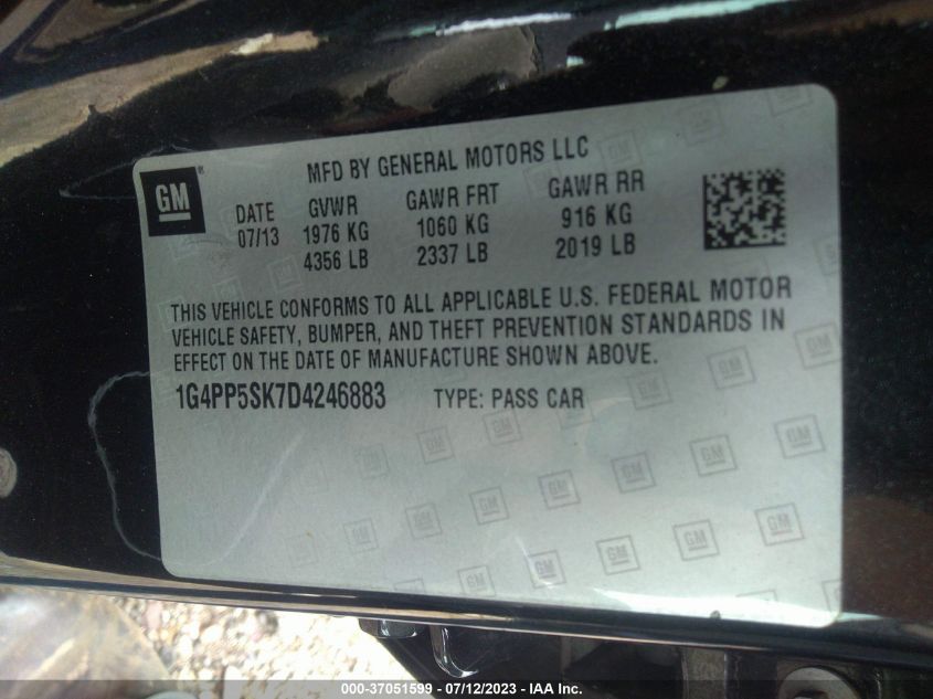 2013 BUICK VERANO - 1G4PP5SK7D4246883