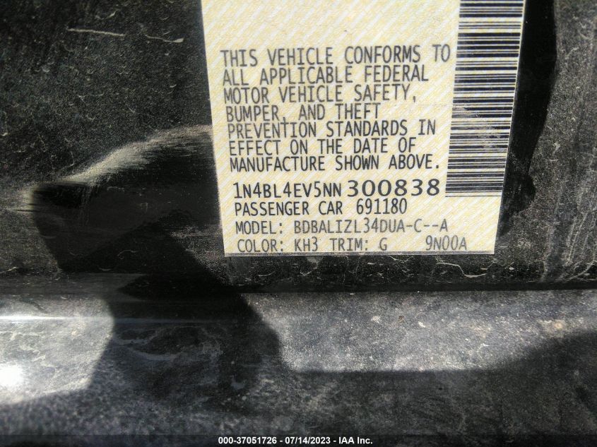 2022 NISSAN ALTIMA 2.5 SL - 1N4BL4EV5NN300838