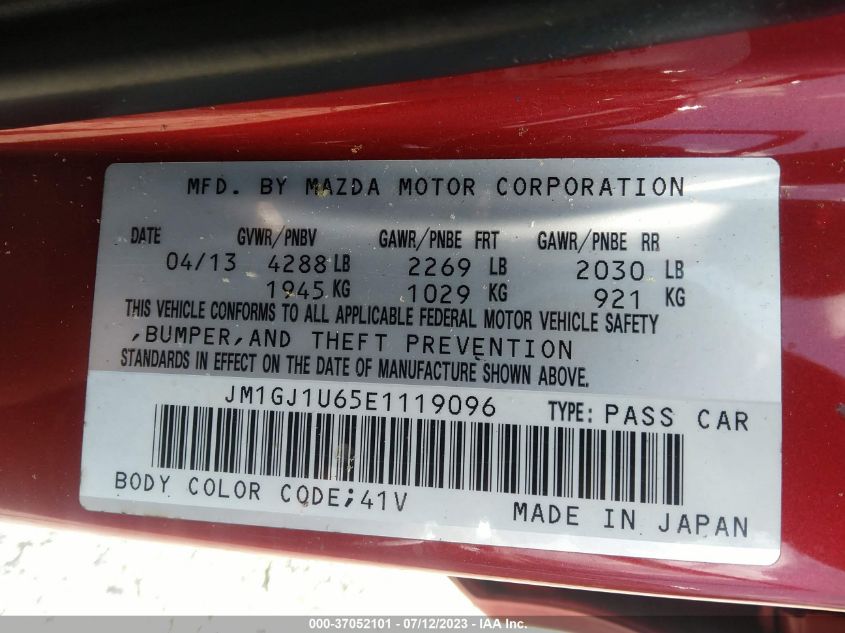 2014 MAZDA MAZDA6 I SPORT - JM1GJ1U65E1119096