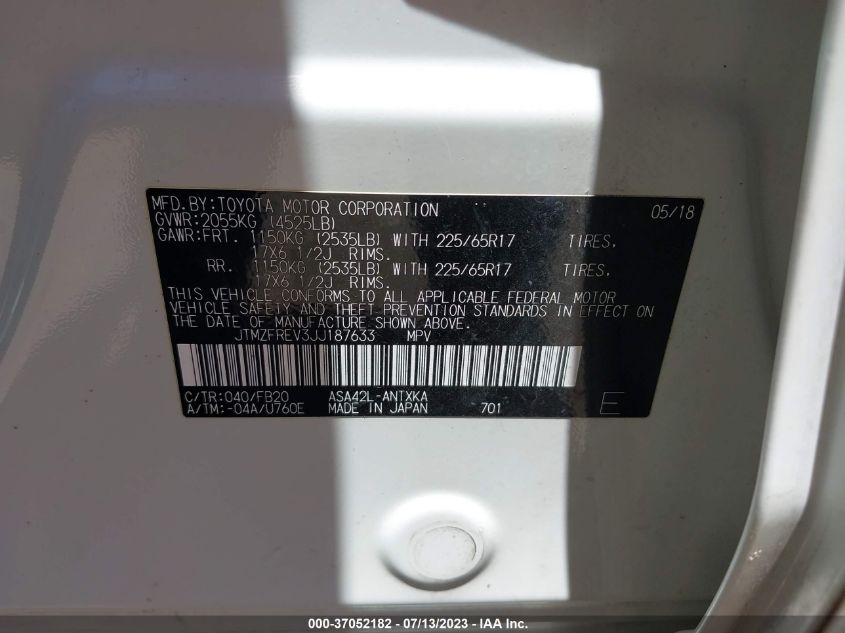 2018 TOYOTA RAV4 LE - JTMZFREV3JJ187633