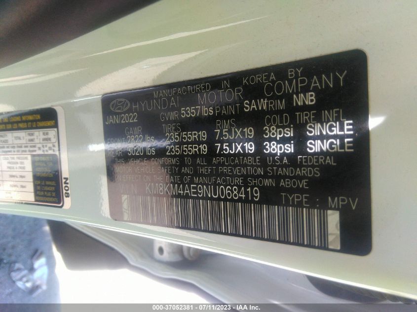 2022 HYUNDAI IONIQ 5 SE KM8KM4AE9NU068419