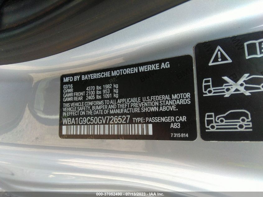 2016 BMW 2 SERIES 228I XDRIVE - WBA1G9C50GV726527