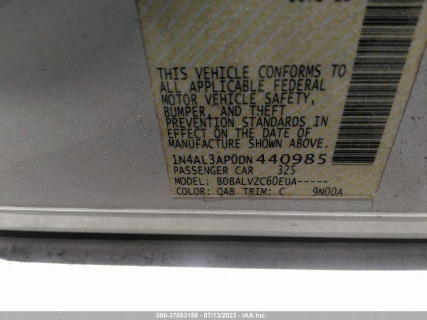 2013 NISSAN ALTIMA 2.5 SL - 1N4AL3AP0DN440985