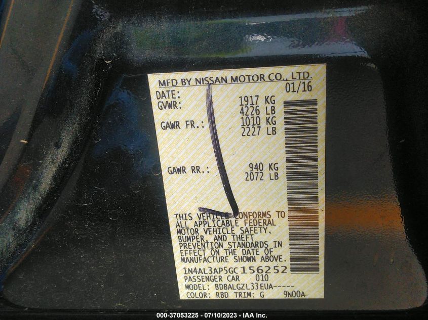 2016 NISSAN ALTIMA 2.5 - 1N4AL3AP5GC156252