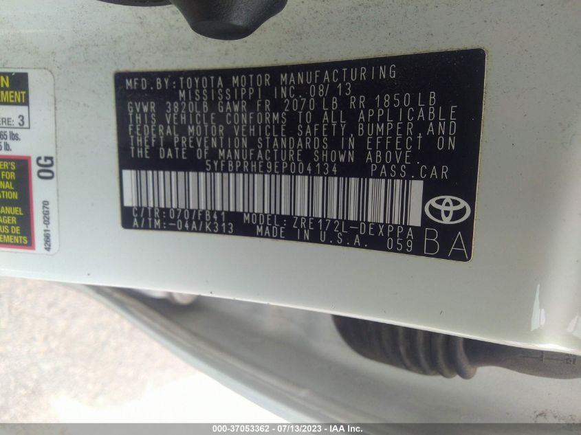 2014 TOYOTA COROLLA LE ECO - 5YFBPRHE9EP004134